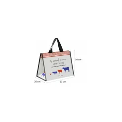 Sac réutilisable PP tissé "La viande comme vous l'aimez" 27 x 36 + 20 cm - par 125