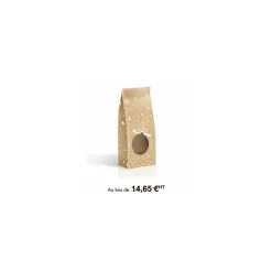 Sac SOS snow kraft brun à fenêtre ronde 10 x 5,5 x 28,5 cm - Par 100