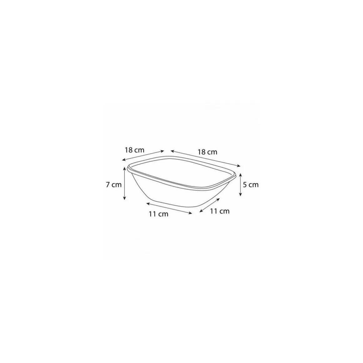 Saladier carré biseauté pulpe de canne 750 ml - par 50