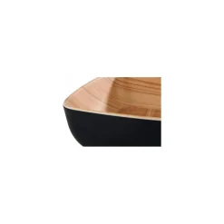 Saladier carré Frida mélamine bois/noir 16,5 x 16,5 x 5,5 cm