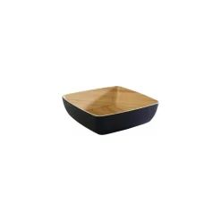 Saladier carré Frida mélamine bois/noir 25 x 25 x 7,5 cm