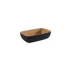 Saladier GN 1/4 Frida mélamine bois/noir 26,5 x 16,2 x 7,5 cm 1,8 L