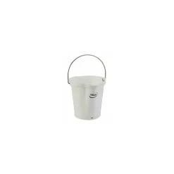 Seau gradué PP blanc anse inox 6 L