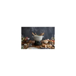 Service à fondue fonte truffe blanche Ø 20 cm