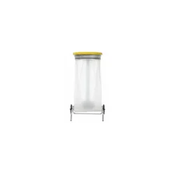 Support sac poubelle 110 L mobile jaune à pédale