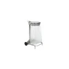 Support sac poubelle 110 L mobile inox à pédale