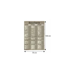 Tableau tarif Boucherie Geotradi bois