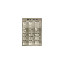 Tableau tarif Boucherie Geotradi bois