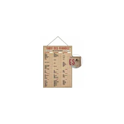 Tableau tarif boucherie VBVAP Deluxe 70 x 102 cm