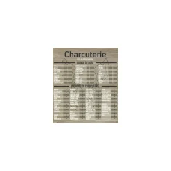 Tableau tarif charcuterie Geotradi bois