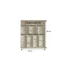 Tableau tarif charcuterie Geotradi bois