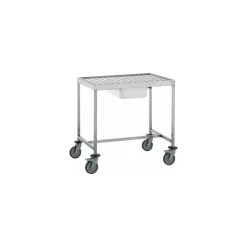 Table d'egouttage inox sur roulettes 85 x 60 x 85 cm