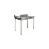 Table inox à dosseret 180 x 70 cm
