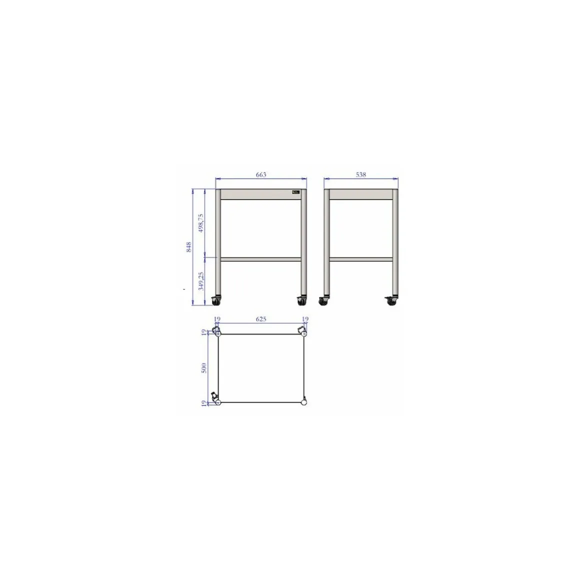 Table multi-services inox sur roues