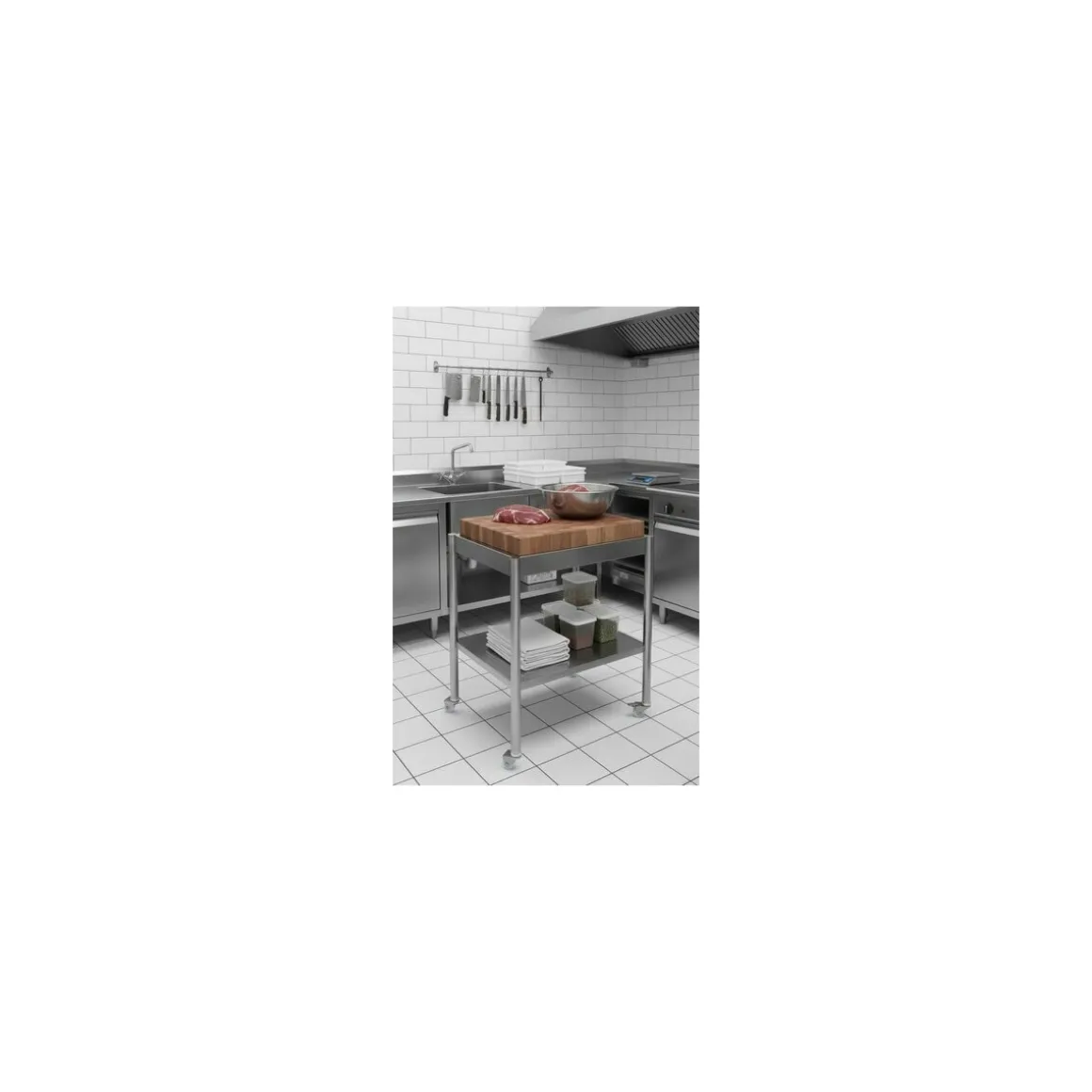Table multi-services inox sur roues