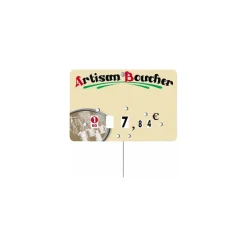 Étiquette artisan boucher sans texte à pique et tournette 8 x 12 cm - par 10