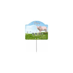 Étiquette "Champêtre porc" sans texte à pique et tournette 10,6 x 8,7 cm - par 10