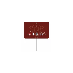 Étiquette Géotradi rouge agneau à roulettes 8 x 12 cm - par 10