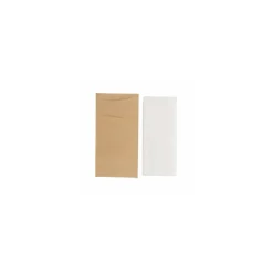 Étui à couverts kraft brun avec serviette blanche 22,5 x 11,5 cm - par 100