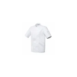 Veste de cuisine Robur manche courtes Nero blanche T6