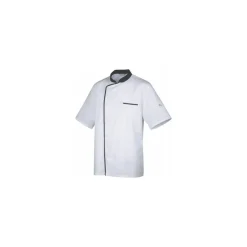 Veste polycoton manches courtes Energy blanc et noir T6