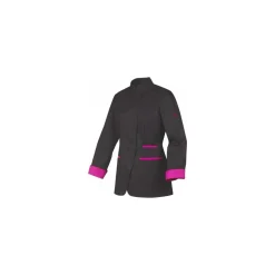 Veste polycoton noir/fuschia manches longues femme T1